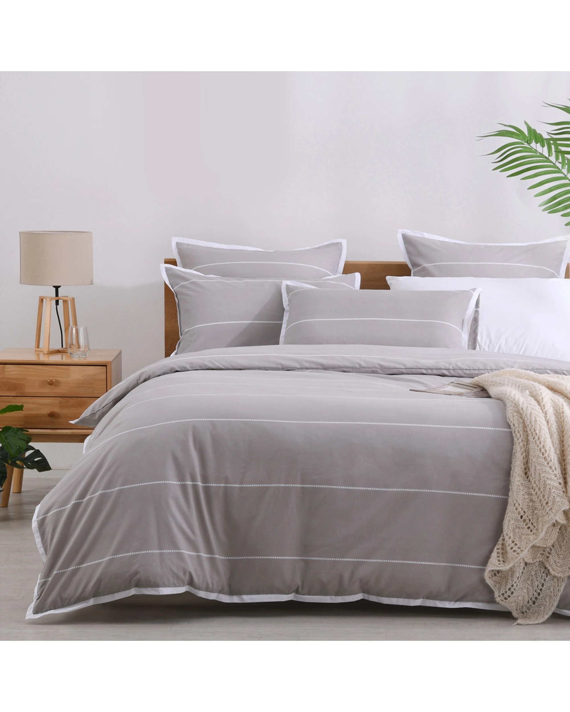 2 Jason Commercial Calista Quilt Cover Set Hazel 160x210cm - Natural, 2 of 3