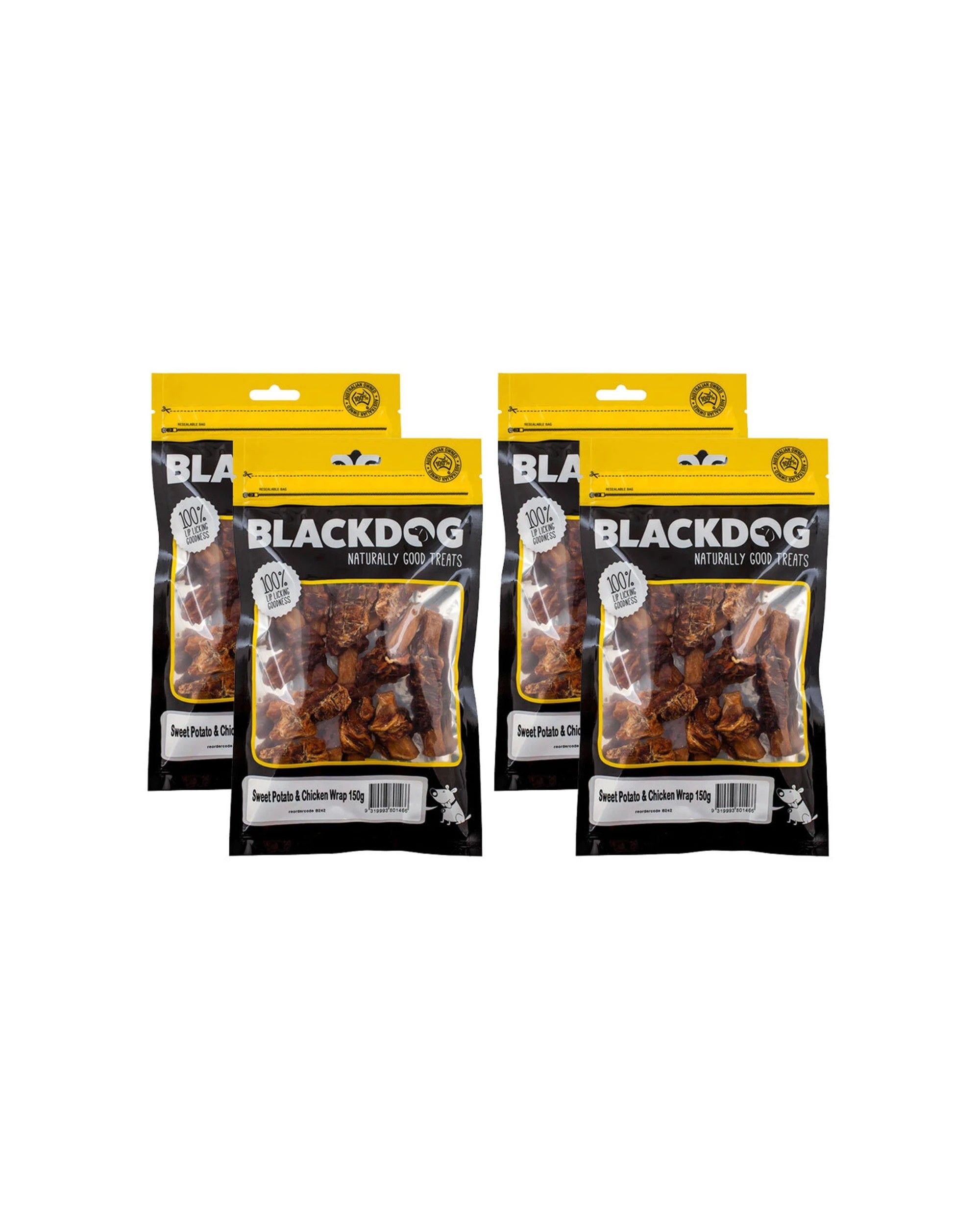 1 Blackdog Sweet Potato And Chicken Wrap Dog Treats 4 Pack Healthy Training - Brown, 1 of 1