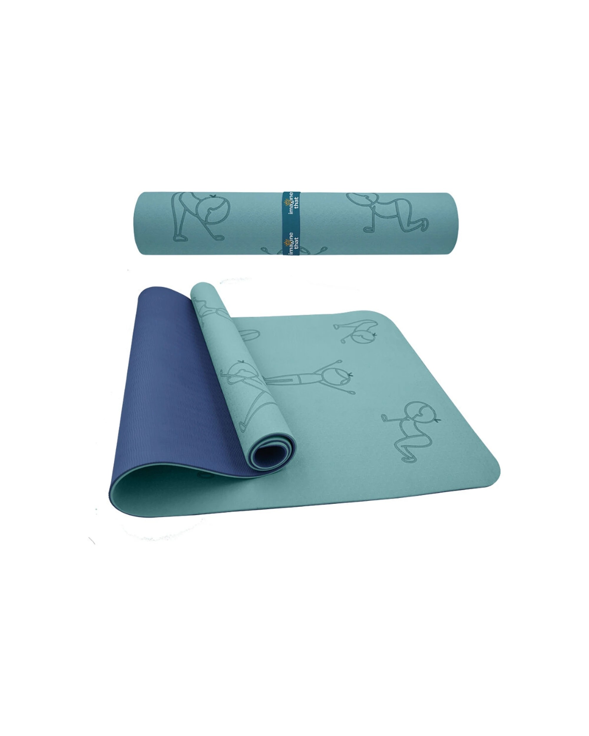 2 IMAGINE THAT Sun Salutation Eco Fitness Exercise Yoga Mat 150x61cm TPE 3 Years - Blue, 2 of 2