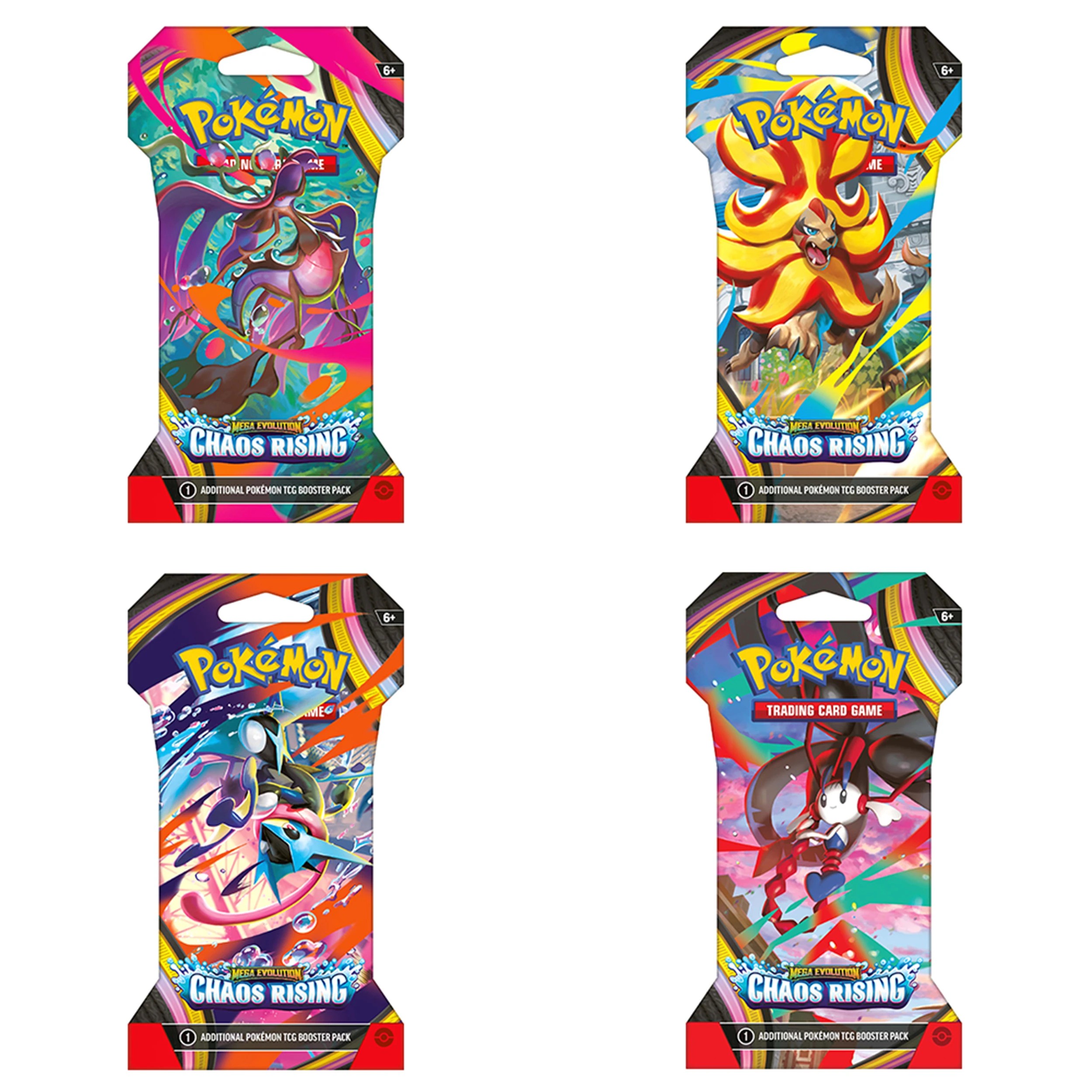 1 Pokemon Trading Card Game: Mega Evolution - Chaos Rising Sleeved Booster - Assorted, 1 of 6
