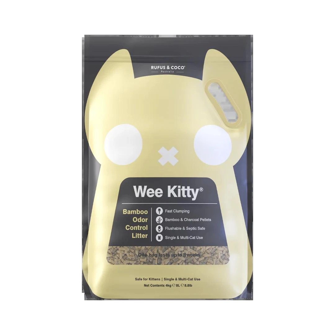 1 Rufus & Coco Wee Kitty Clumping Bamboo Cat Litter 4kg, 1 of 1