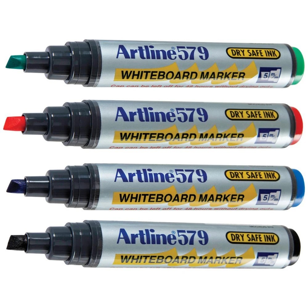 2 Artline 579 Whiteboard Markers Chisel Assorted 4 Pack, 2 of 5