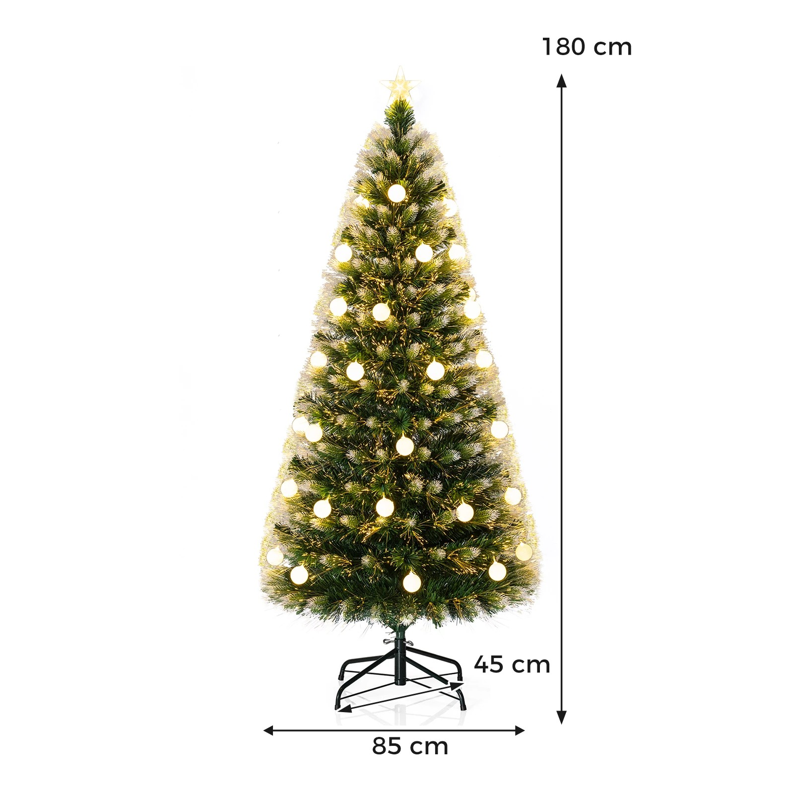 2 Costway 1.8M Artificial Fiber Optic Christmas Tree 36 Warm White LEDs, 2 of 7
