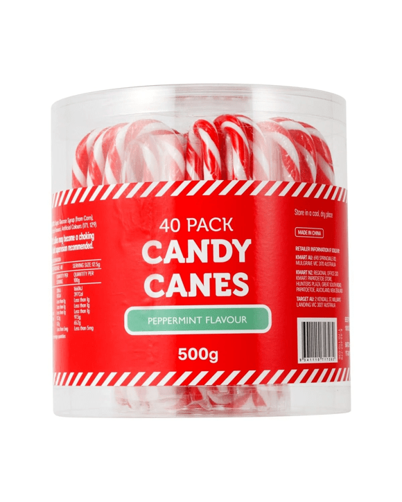 40 Pack Peppermint Flavour Candy Canes 500g
