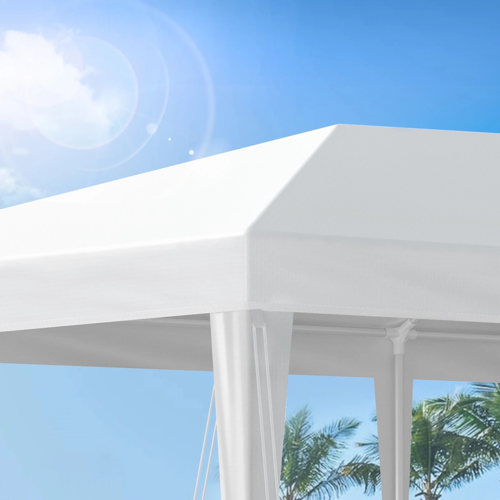 5 Alfordson Gazebo Outdoor Marquee Party Tent Camping Portable Side Wall 3x6m - White, 5 of 7