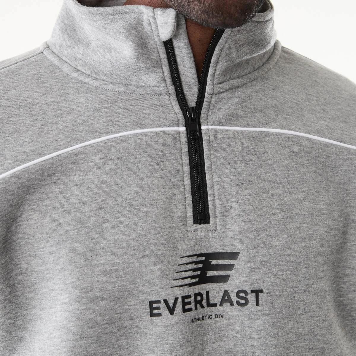 5 Everlast Mens 1/4 Zip Sweatshirt EVER GREY MARLE, 5 of 6