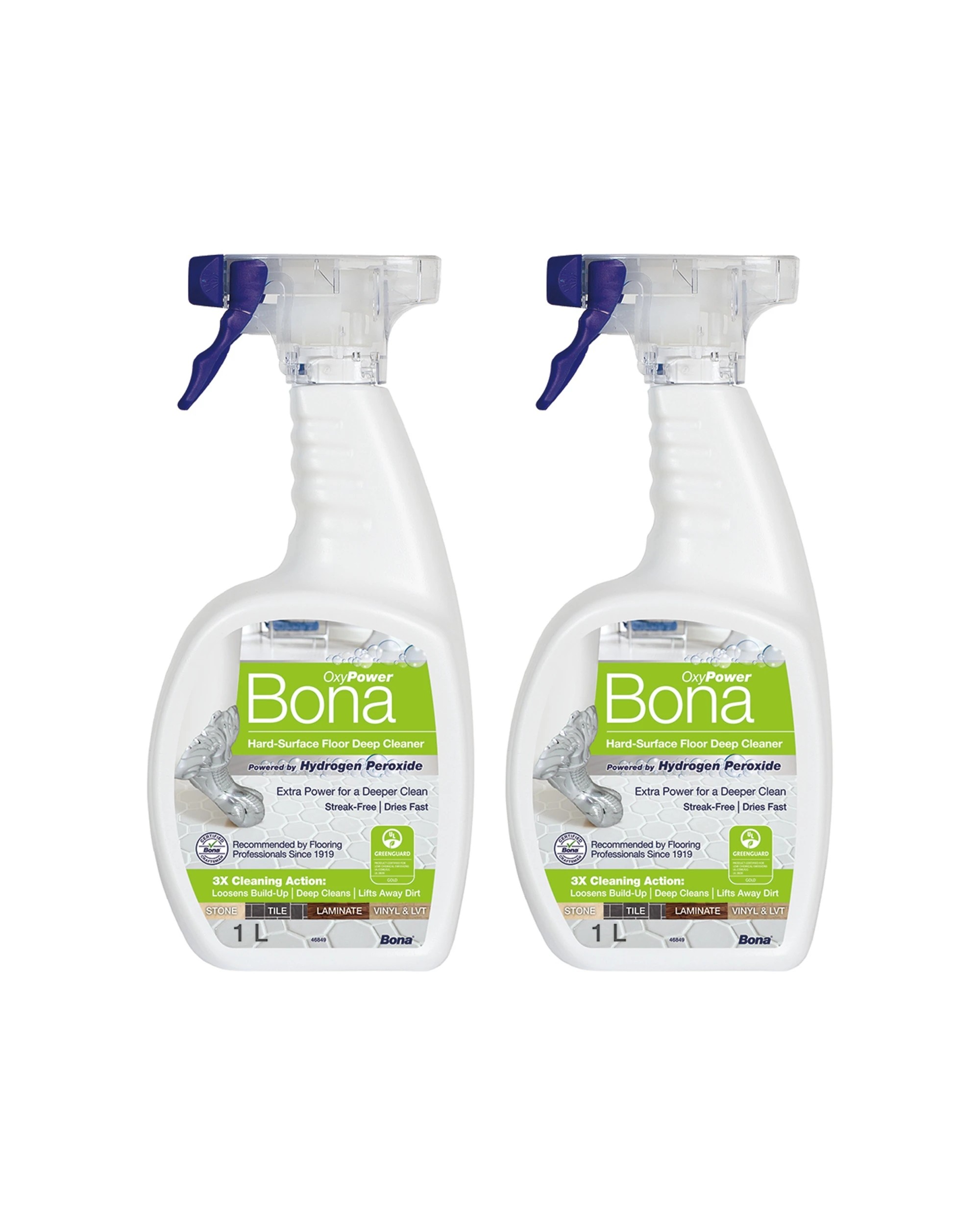 1 Bona Deep Cleaner Trigger Spray 2 x 1L For Hard Surface Floors - Multi, 1 of 1
