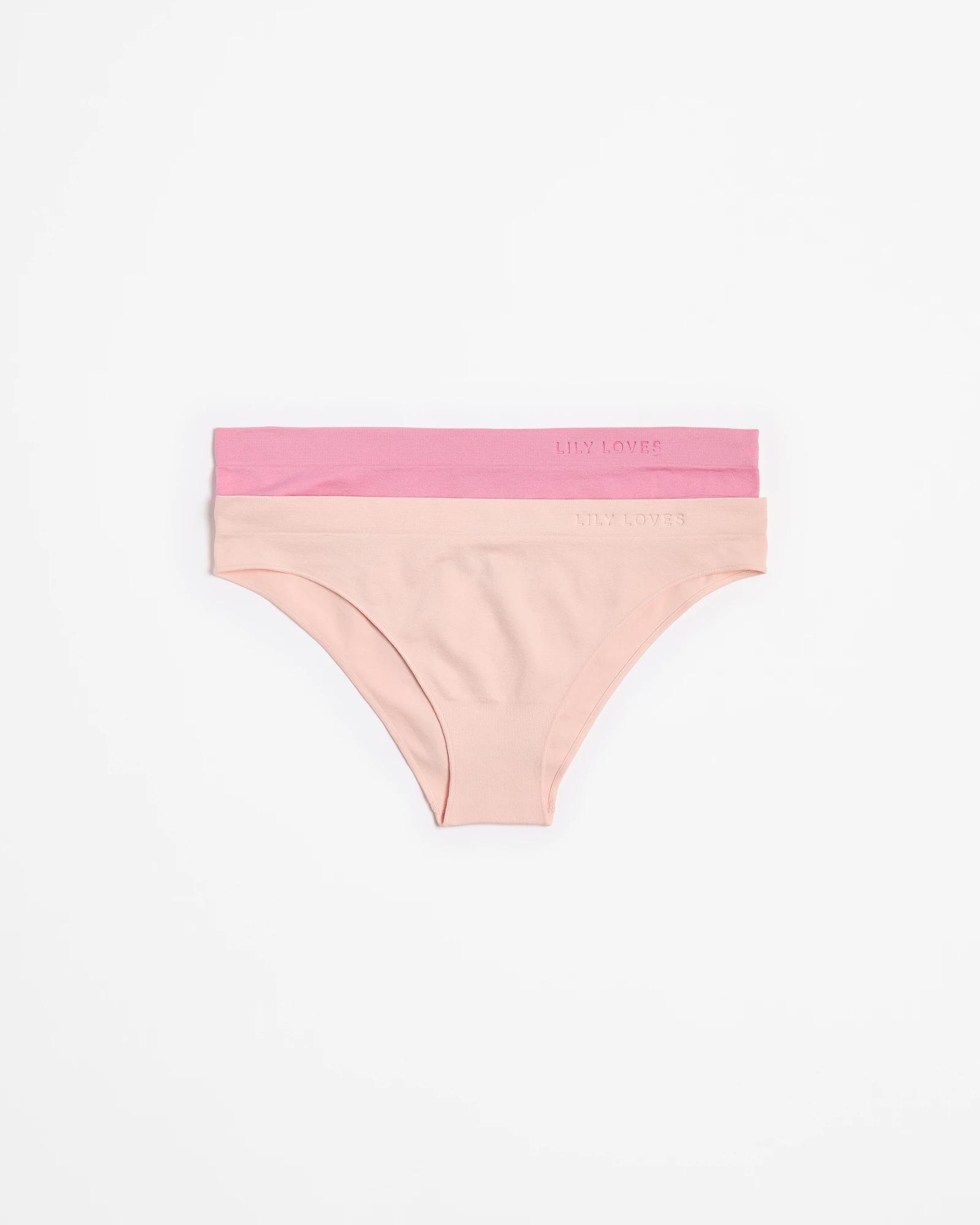 1 2 Pack Seamfree Embossed Brazilian Briefs - Lily Loves ORCHARD SMOKE/LOTUS, 1 of 4