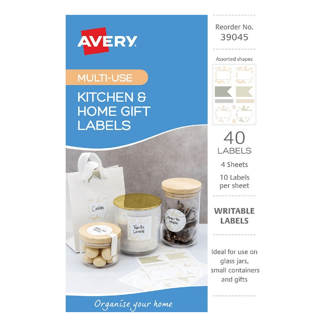 1 Avery 10UP Multi Use Kitchen Labels Neutrals 4 Sheets, 1 of 5