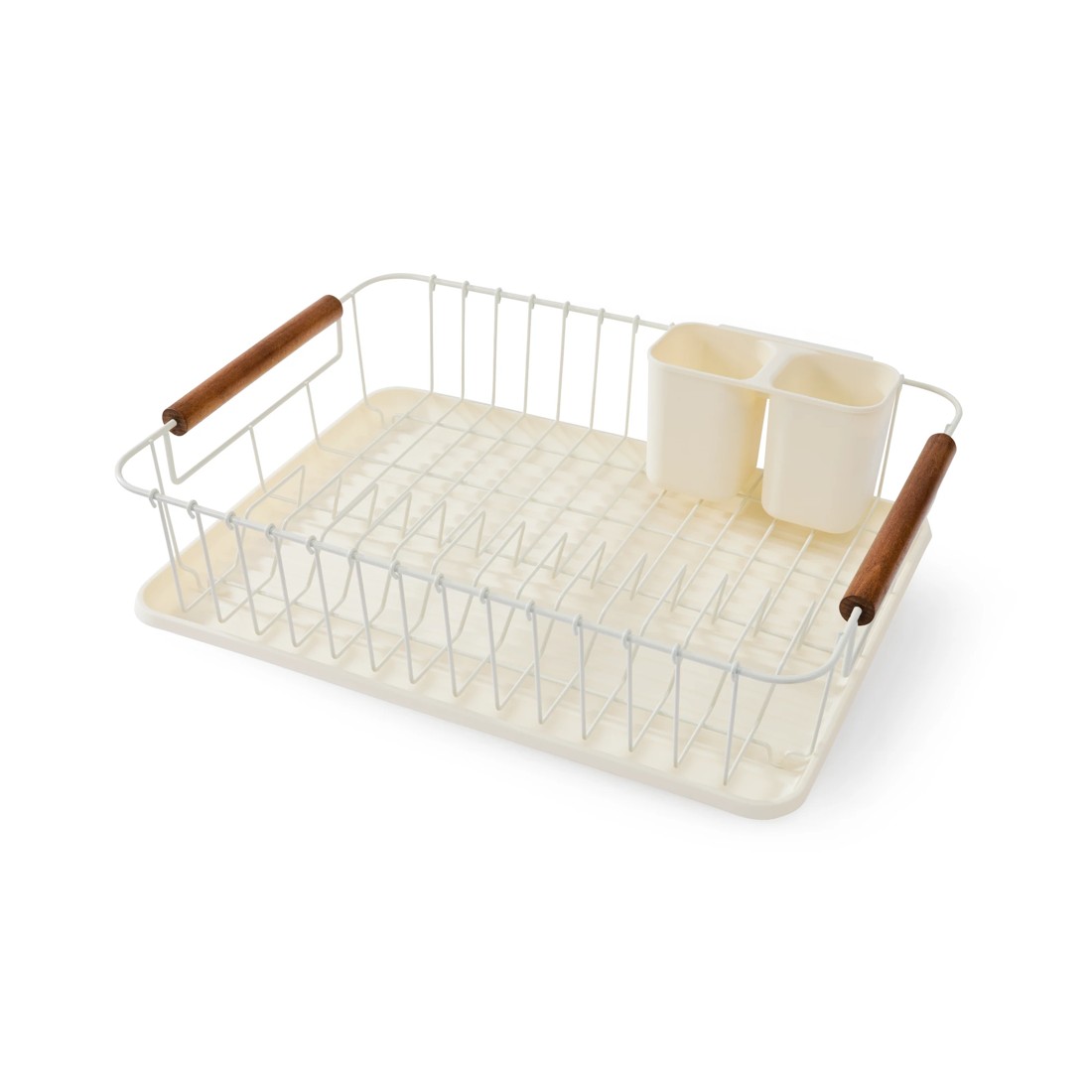 5 Off White Acacia Handle Dish Rack, 5 of 7