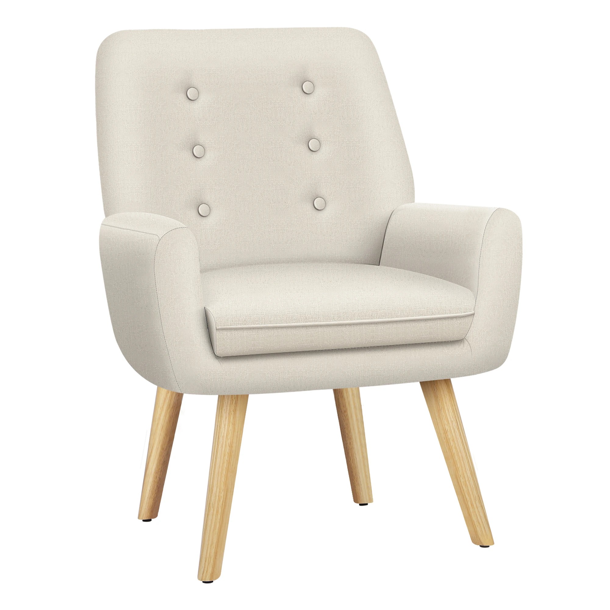 1 Alfordson Armchair Lounge Chair Tub Accent Chairs Fabric Couch Sofa - Beige, 1 of 9