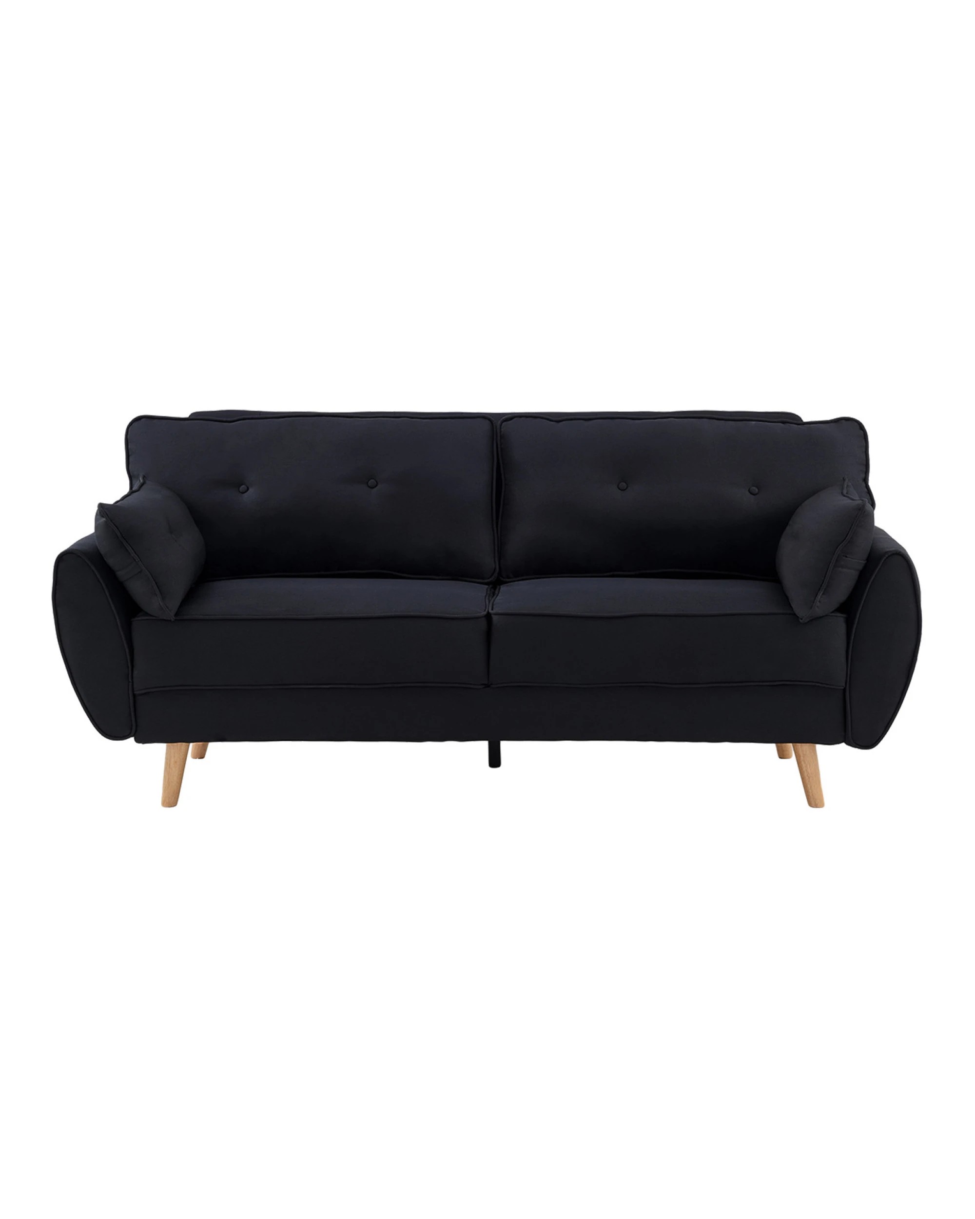 3 Sarantino 3 Seater Modular Linen Fabric Sofa Bed Couch Futon - Black, 3 of 10