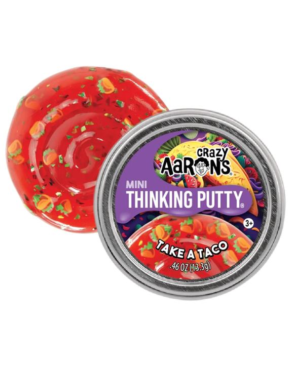 Crazy Aaron's 2 inch Mini Thinking Putty Take a Taco - Red