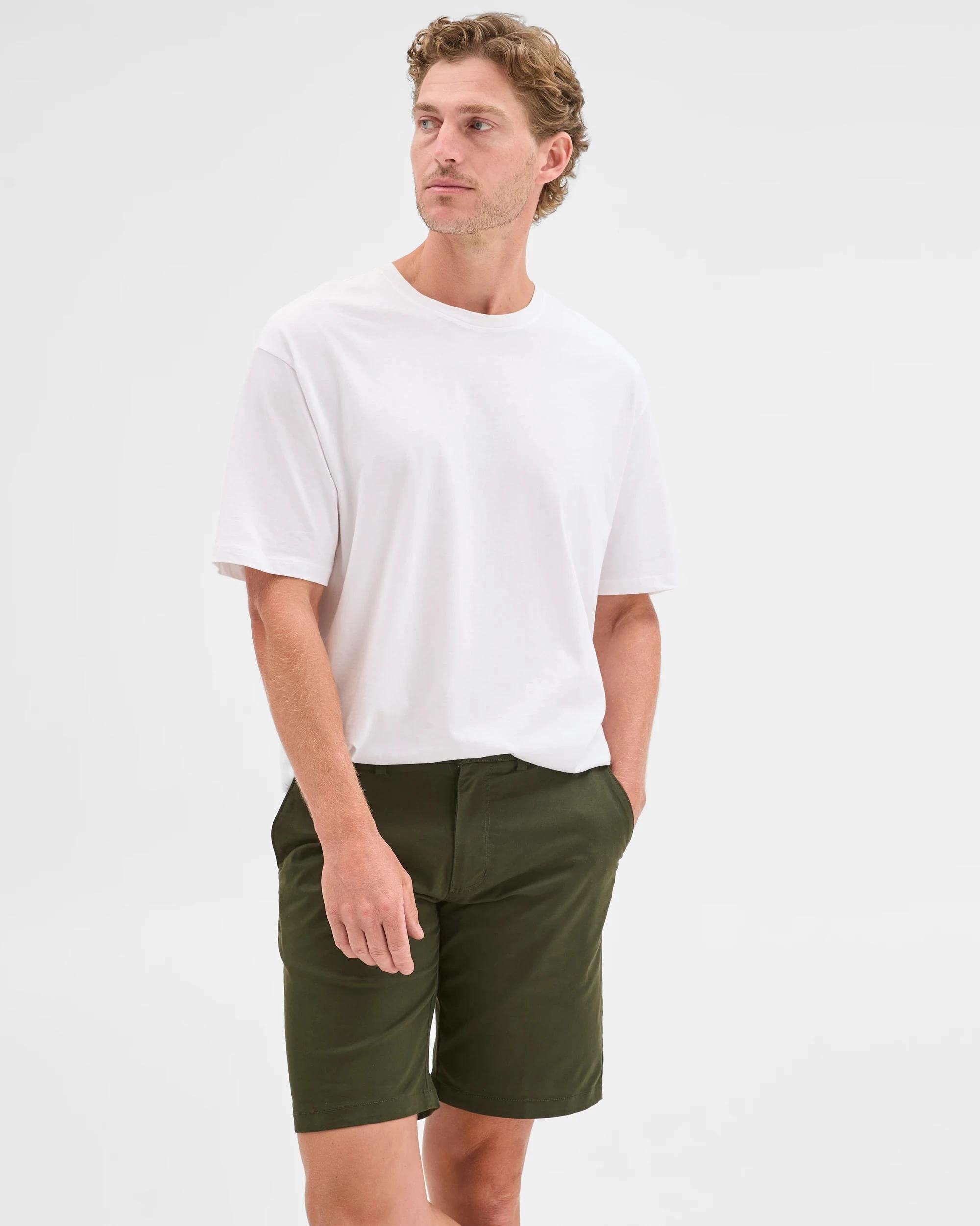 2 Target Australian Cotton Regular Stretch Chino Shorts DARK GREEN, 2 of 7