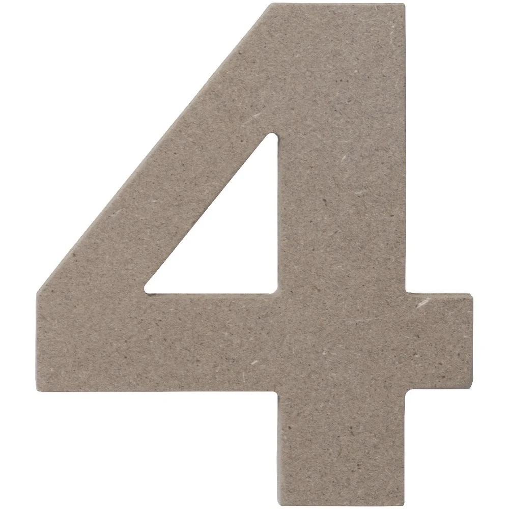 2 Born Wooden Number 4 10cm, 2 of 3