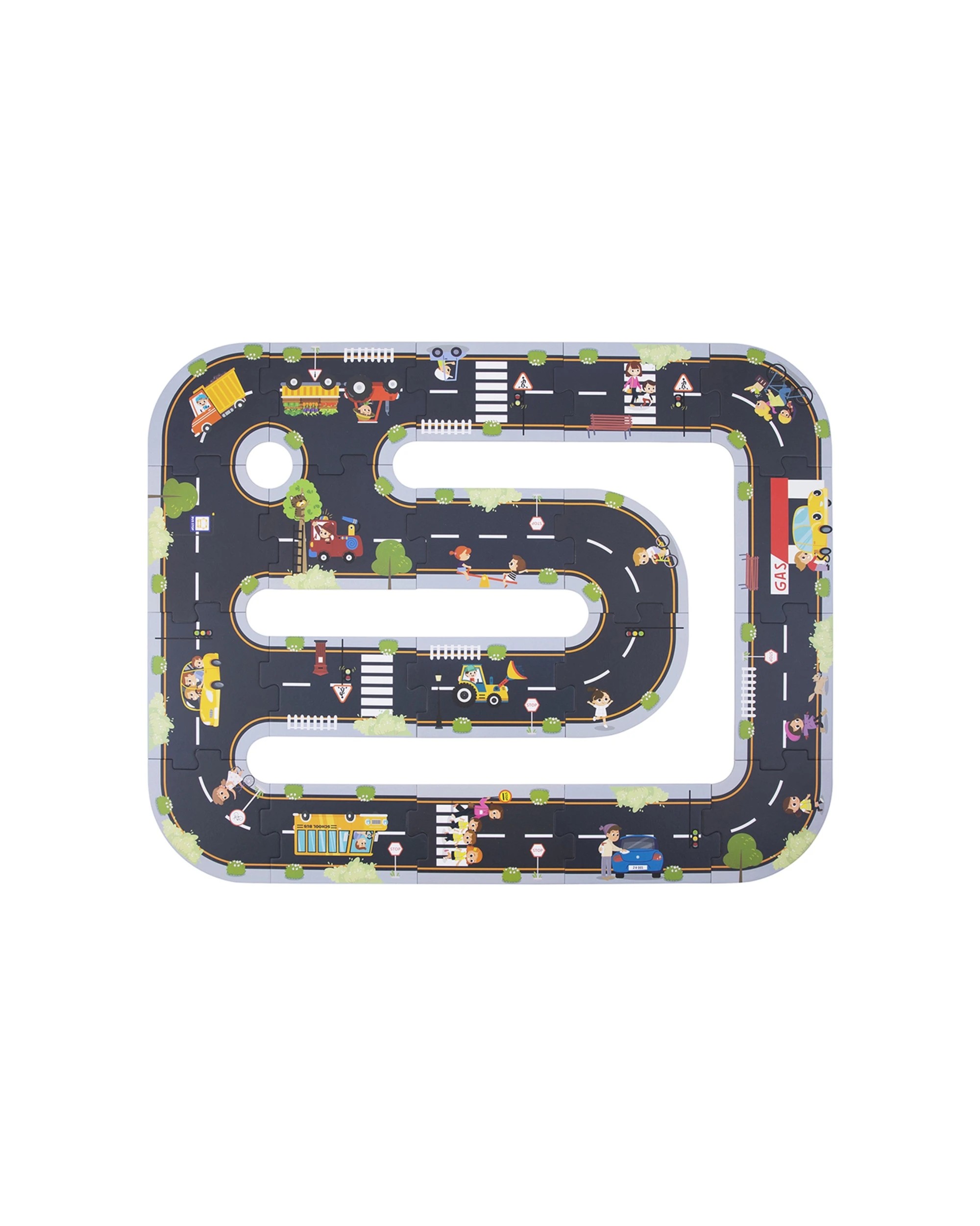 1 Tooky Toy 21pc Kids City Cardboard Road Creative Educational DIY Layout Puzzle - Multi, 1 of 7