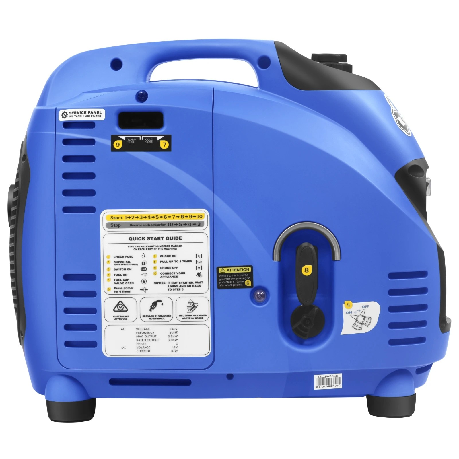 7 GenTrax 3.5kW Inverter Generator 100% Pure Sine Wave Power Hub for Laptops & AC, 7 of 10