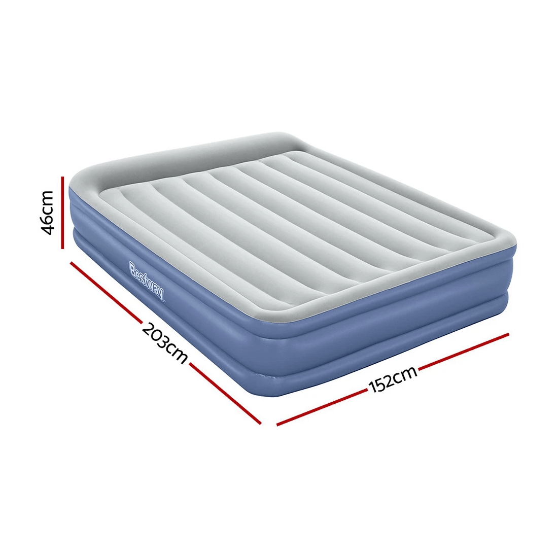 2 Bestway Air Mattress Queen Inflatable Bed 46cm Airbed - Blue, 2 of 2