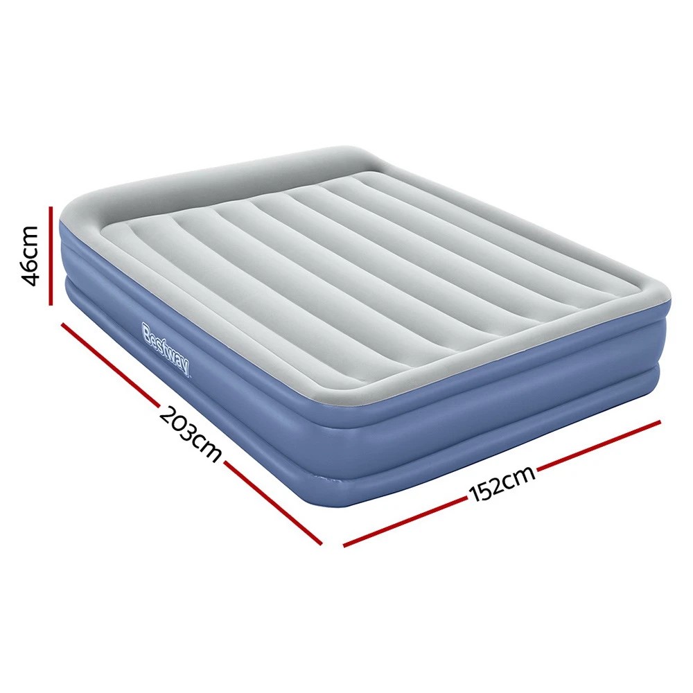 2 Bestway Air Mattress Queen Inflatable Bed 46cm Airbed - Queen Bed - Blue, 2 of 7