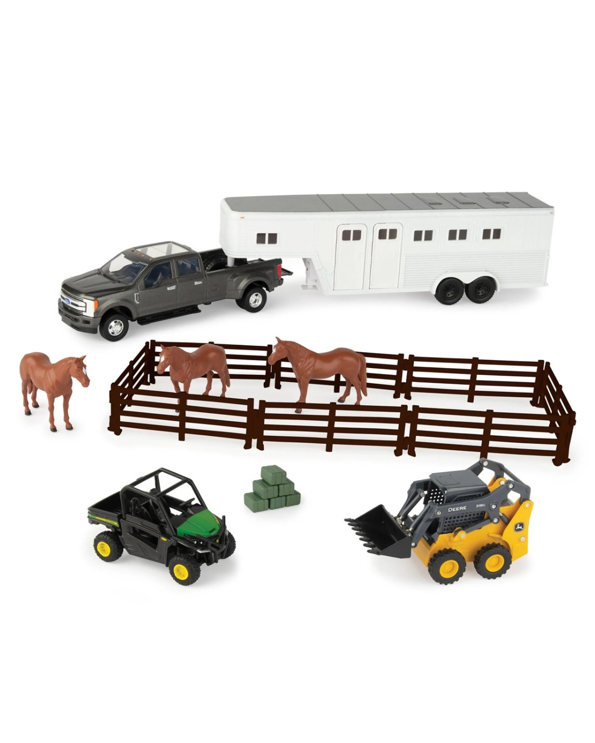 1 John Deere 1:32 Scale Hobby Set With Gator and Skid Steer With Horses, 1 of 6