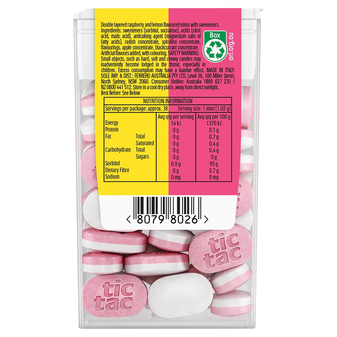 2 Tic Tac Two 38 Pack Raspberry & Lemon Sugar Free Mints 38.5g, 2 of 7