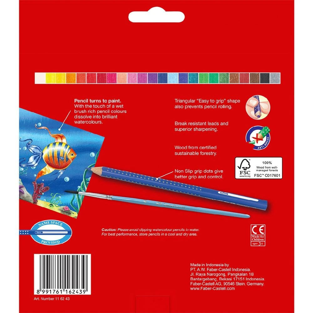 4 Faber-Castell Grip Watercolour Triangular Pencils 24 Pack, 4 of 5