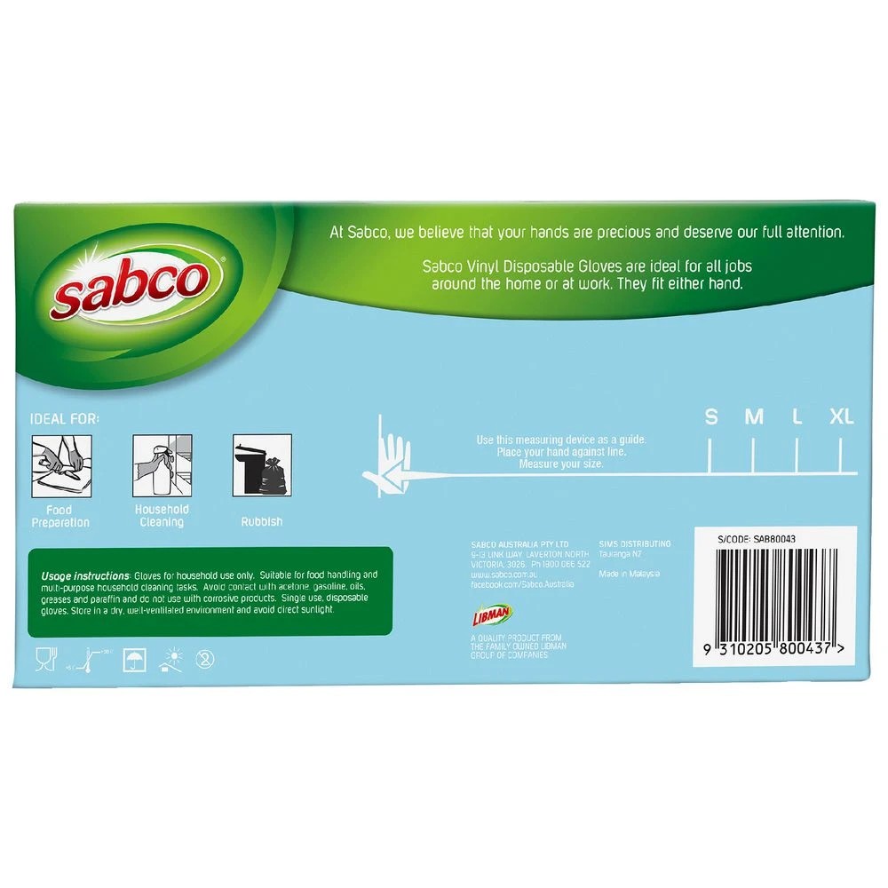 2 Sabco Vinyl Gloves Large 100 Pack, 2 of 4