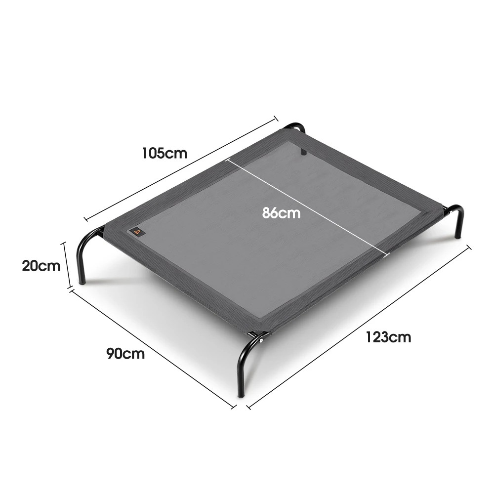 2 Petzly Cooling Elevated Pet Dog Bed Washable Breathable Mesh Heavy Duty XL - Grey, 2 of 3