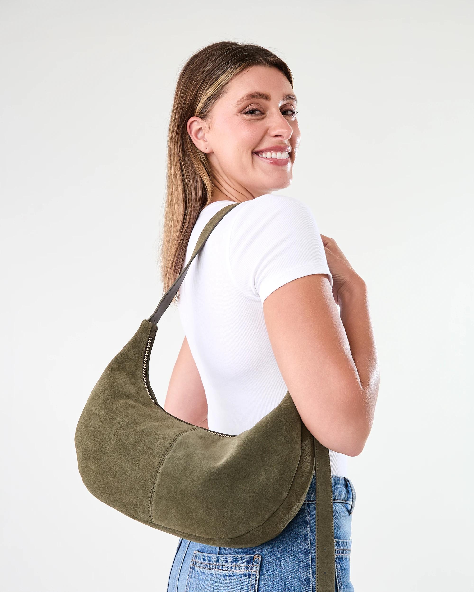 5 Leather Crossbody Bag Deep Sage, 5 of 7