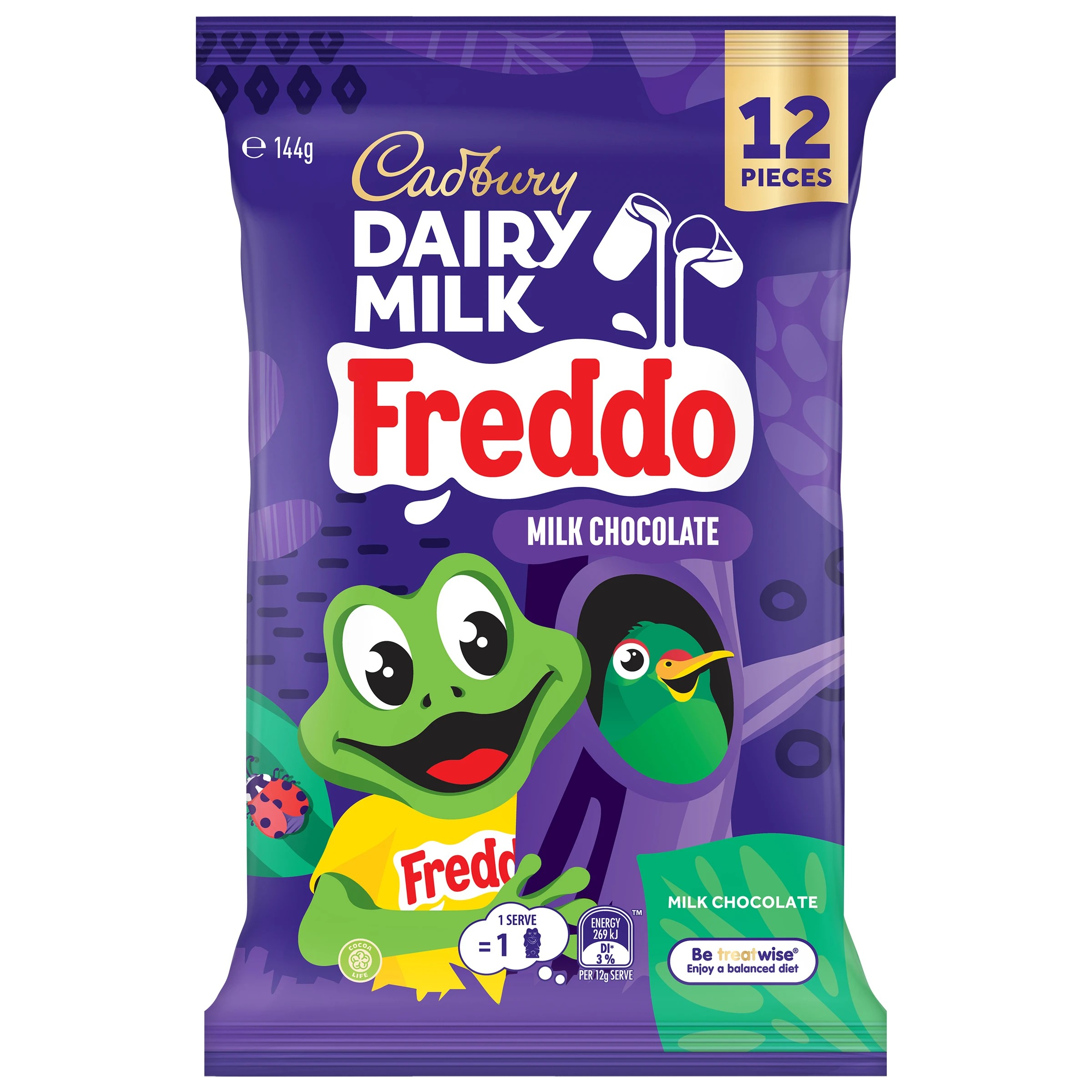 1 Cadbury 12 Piece Dairy Milk Freddo Milk Chocolate Sharepack 144g, 1 of 3