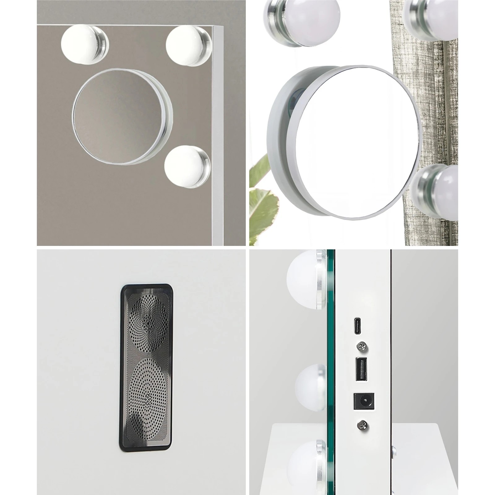 3 Oikiture Led Makeup Mirror Bluetooth Hollywood 61x43cm Vanity Wall Mirrors
 - White, 3 of 7