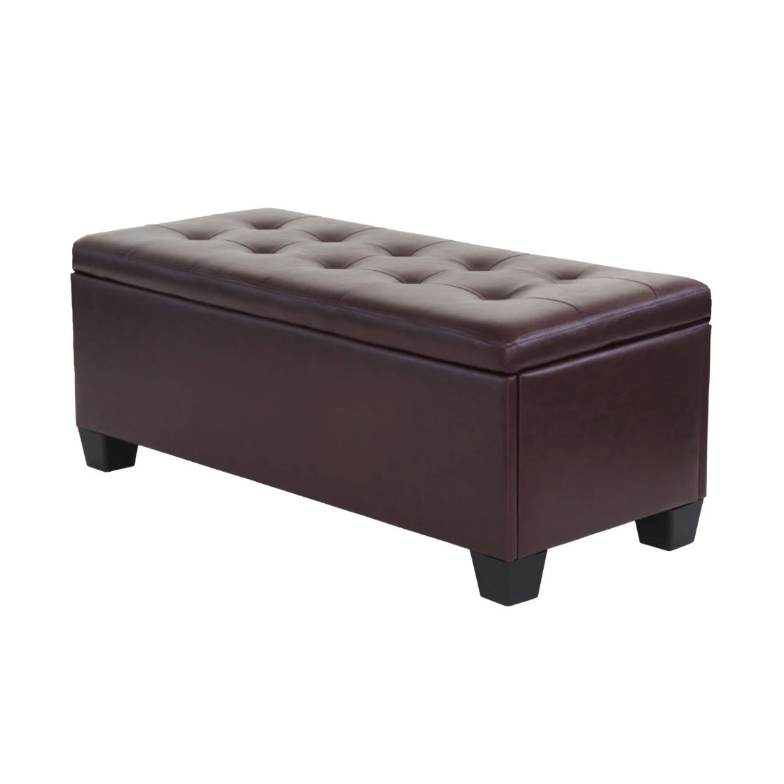 1 Artiss Storage Ottoman Blanket Box 97cm Leather - Brown, 1 of 7