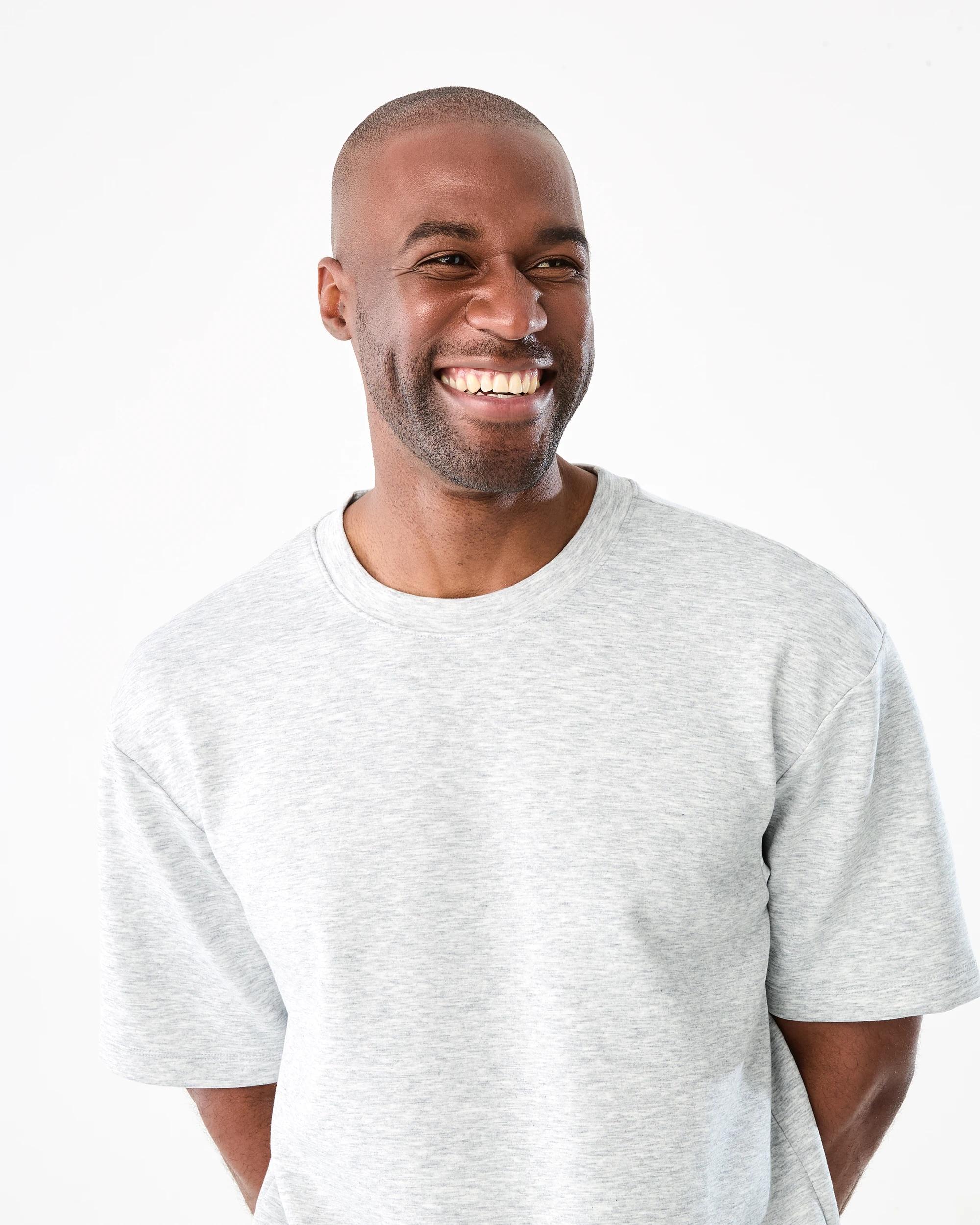 4 Active Mens Oversized Scuba T-shirt GREY MARLE CORE, 4 of 7