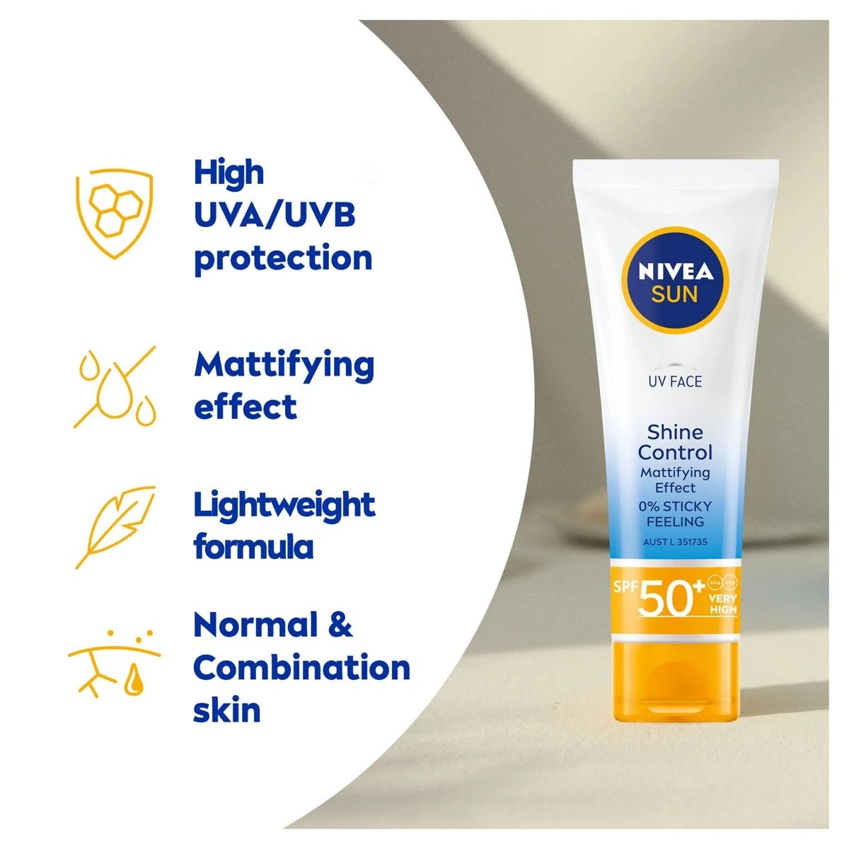 6 Nivea Sun UV Face Shine Control SPF50 High Broad Spectrum Cream 50ml, 6 of 8