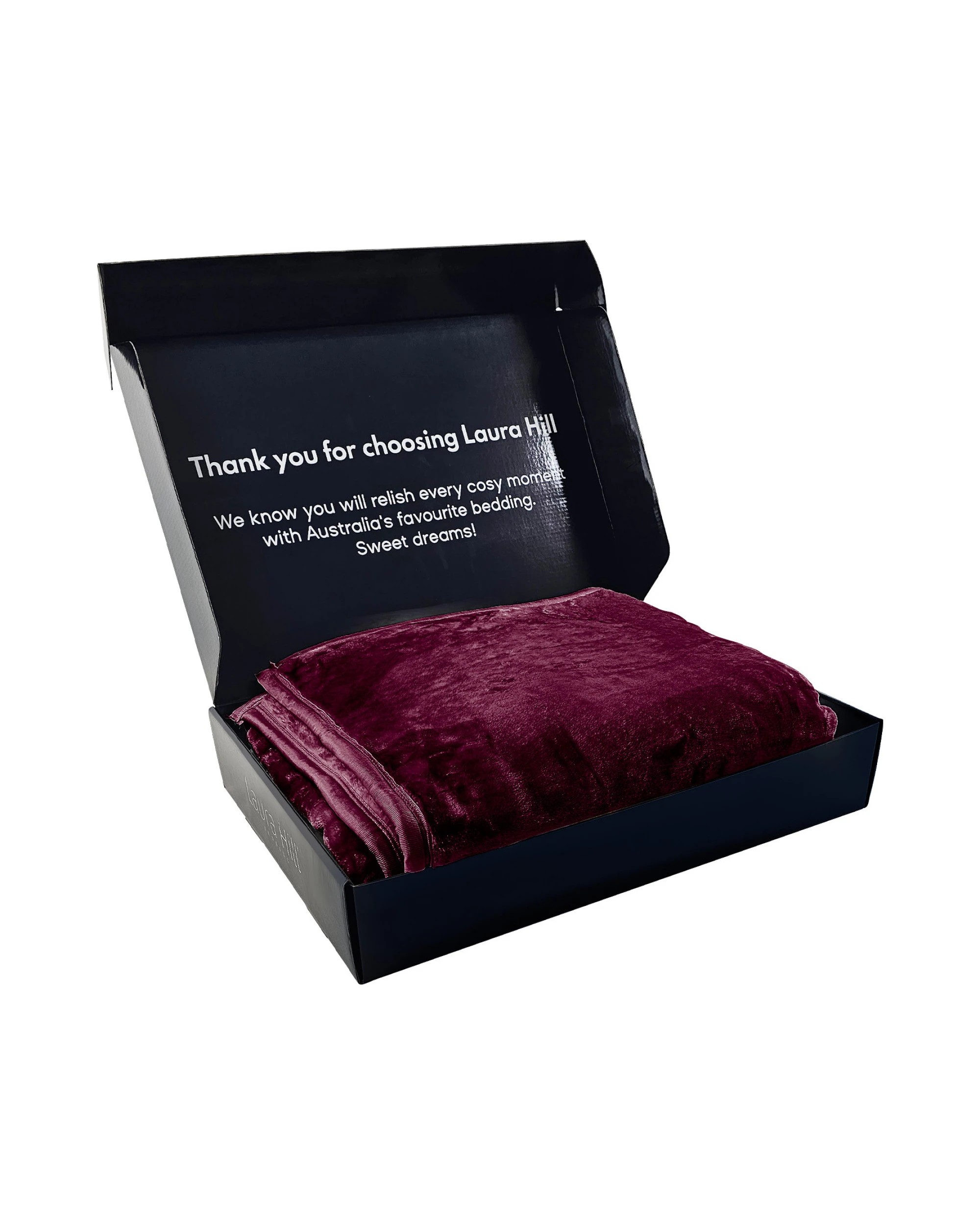 7 Laura Hill 600-gsm Mink Blanket Double-sided Soft Plush Bed Faux Throw Rug Wine Purple
 - Queen Bed, 7 of 8