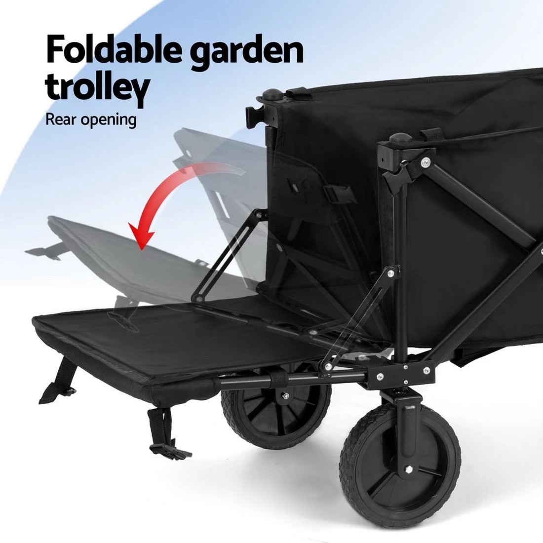 5 Gardeon Garden Cart with Opening Rear - Black, 5 of 5
