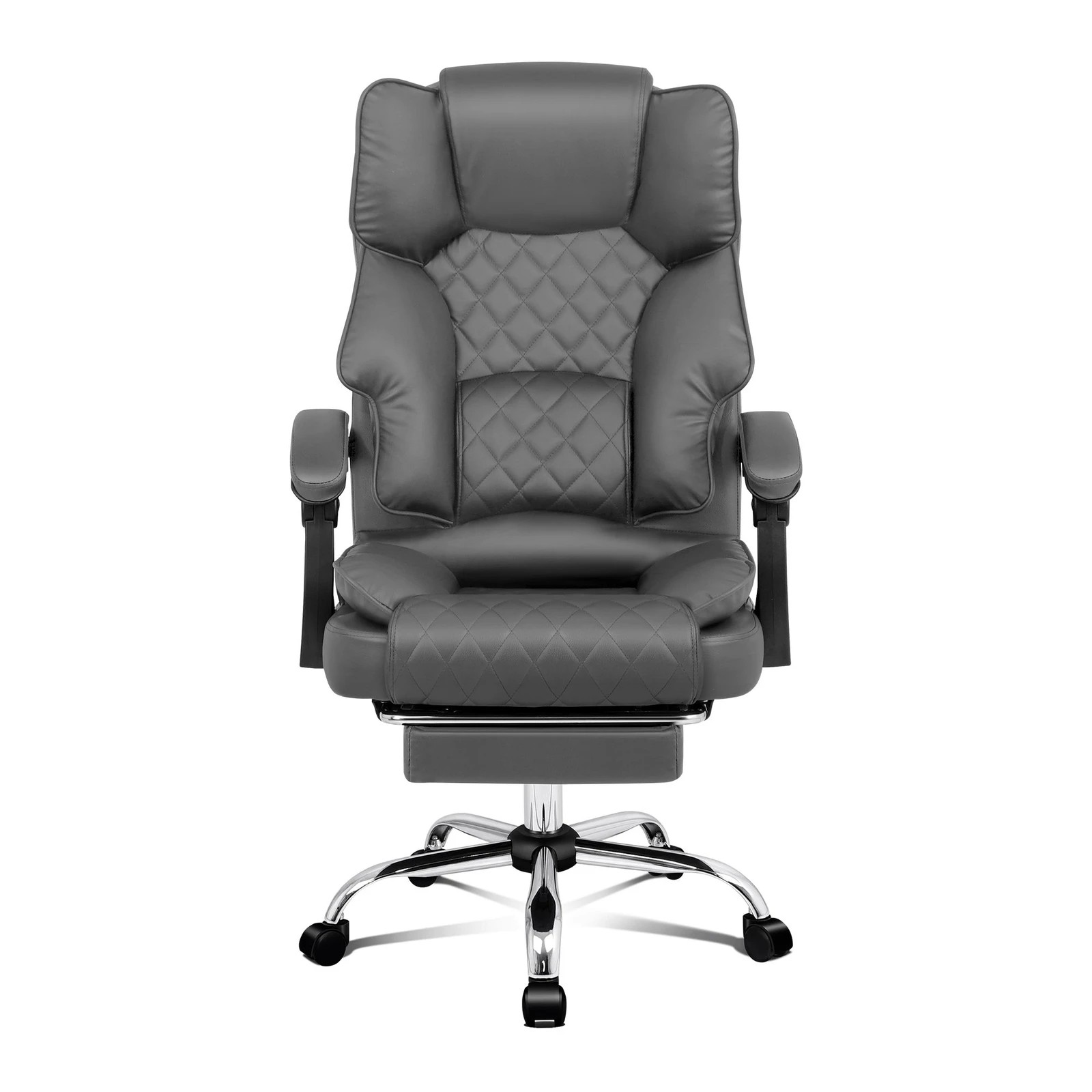 8 Alfordson Office Chair Gaming Executive Computer Racer PU Leather Seat Recliner - Grey, 8 of 10