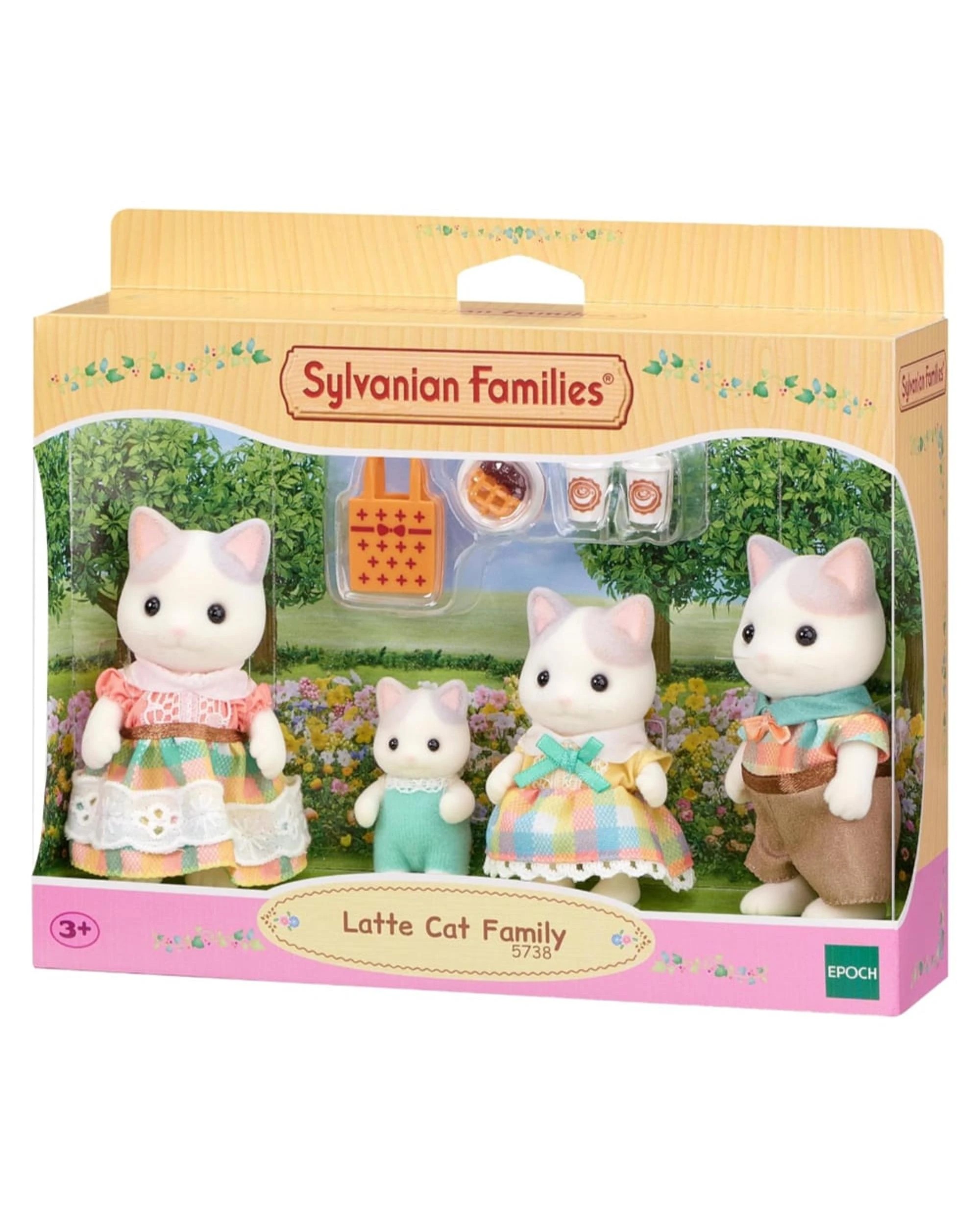 1 Sylvanian Families Latte Cat Family, 1 of 2