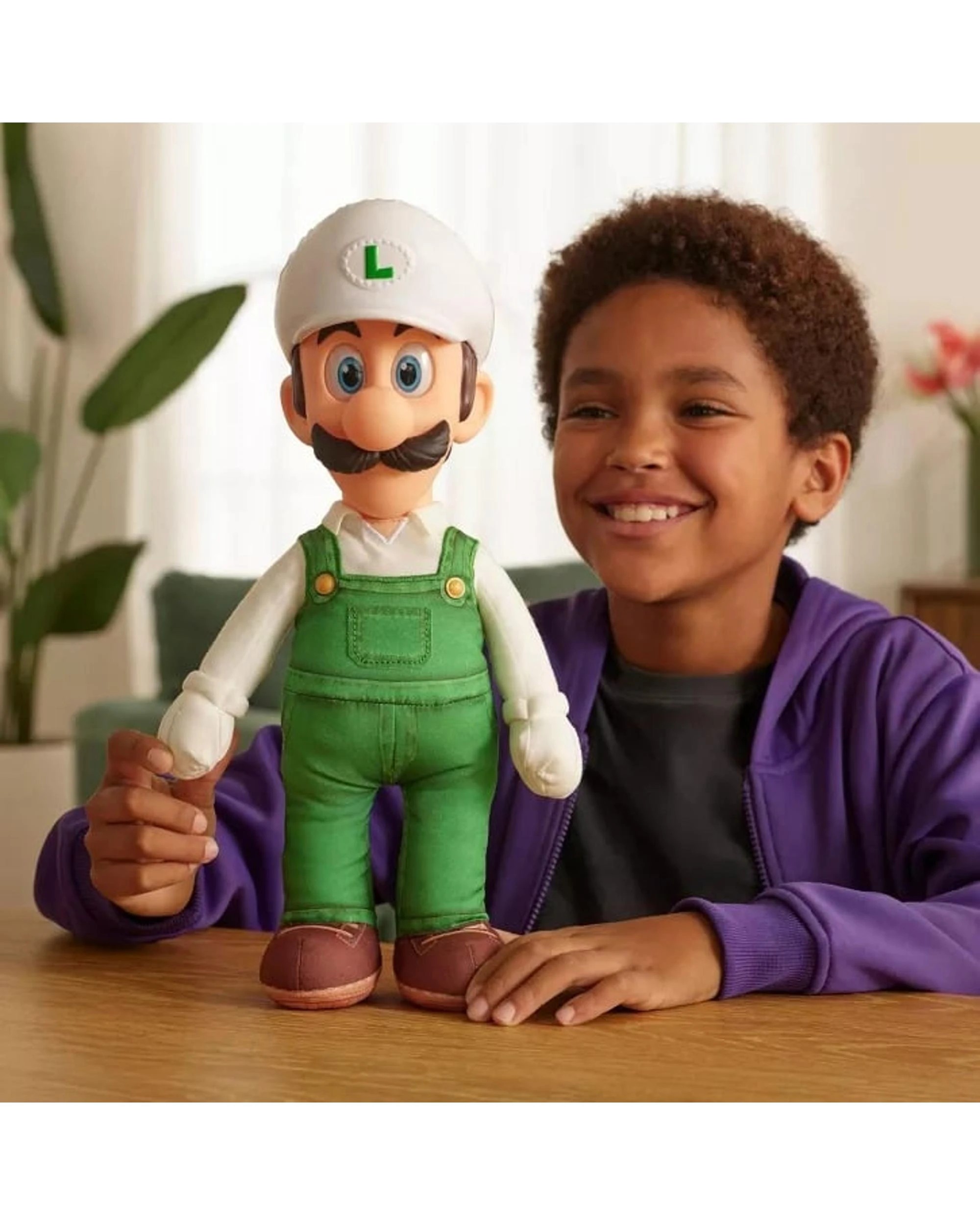 4 Super Mario Galaxy Movie Fire Luigi Jumbo Poseable Plush, 4 of 4