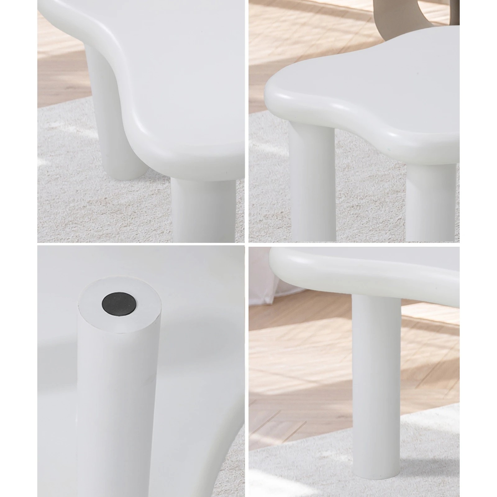 4 Oikiture Coffee Table Side Tables Sofa Cafe Desk Cloud Irregular
 - White, 4 of 10