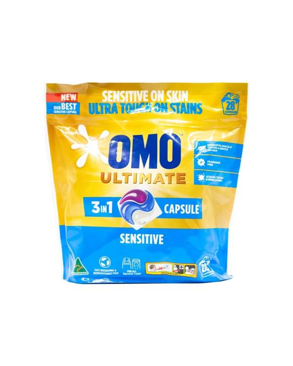 Omo Ultimate Sensitive 3in1 Laundry Detergent Capsules 28pc Biodegradable