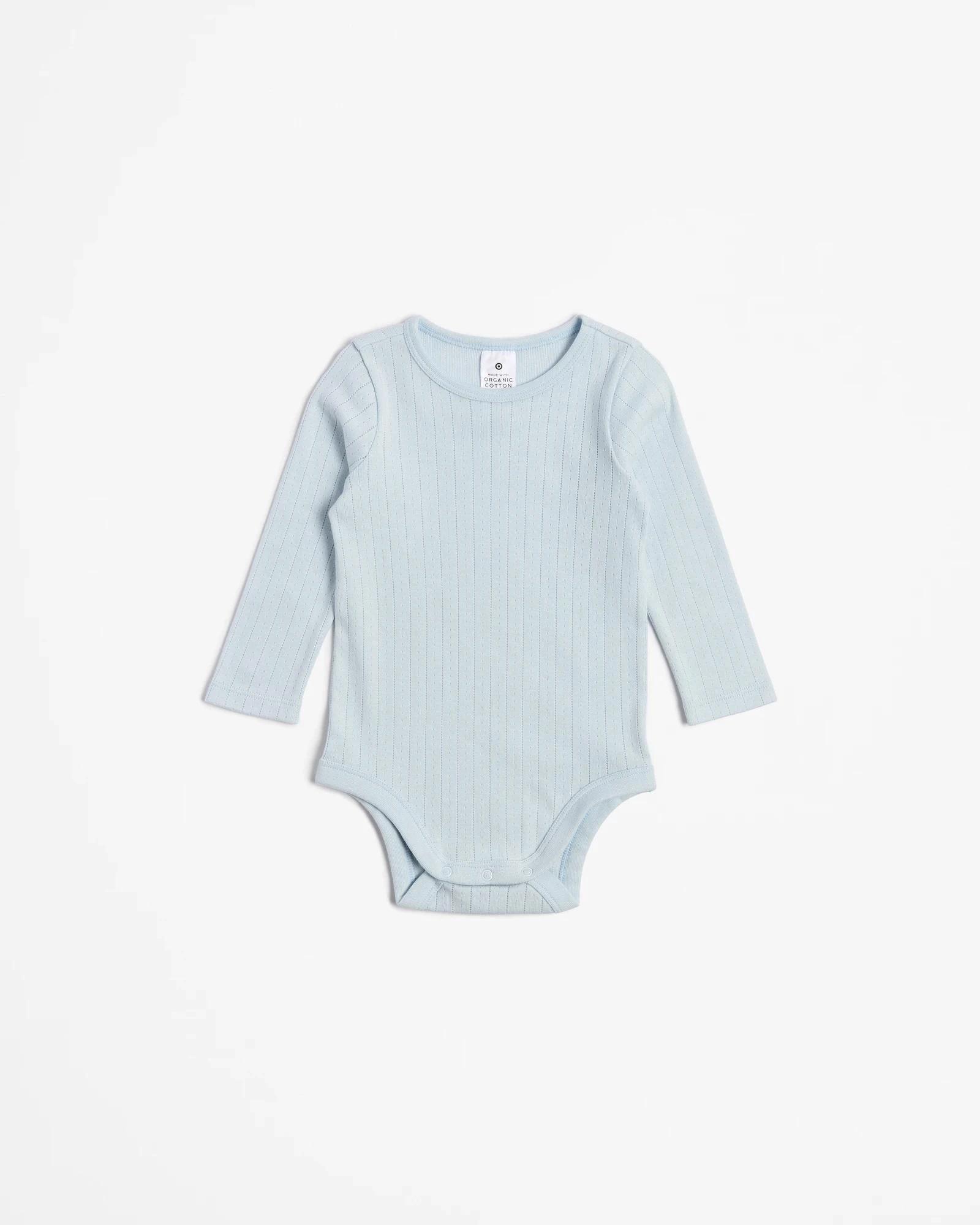 2 Target Baby Organic Cotton Pointelle Bodysuit BLUE, 2 of 4