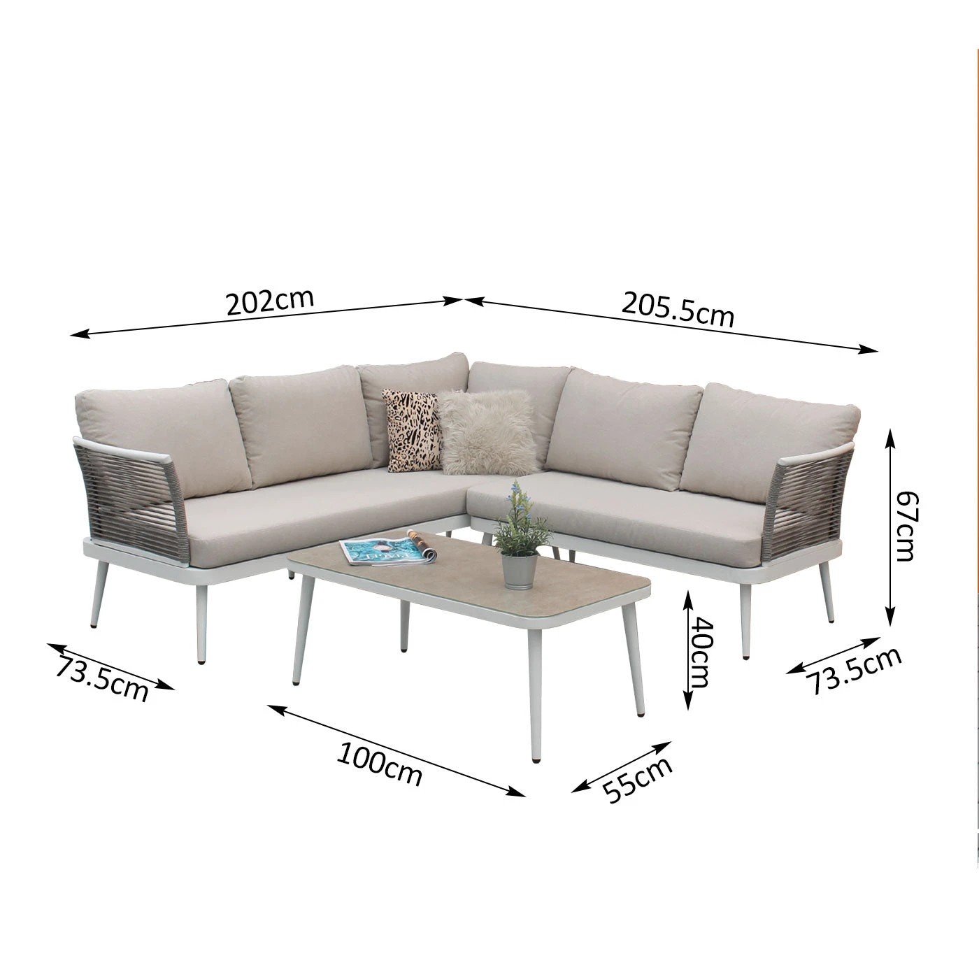 6 Moda Living Watsons Bay 3-Piece Outdoor Corner Sofa Lounge Set - White, 6 of 9