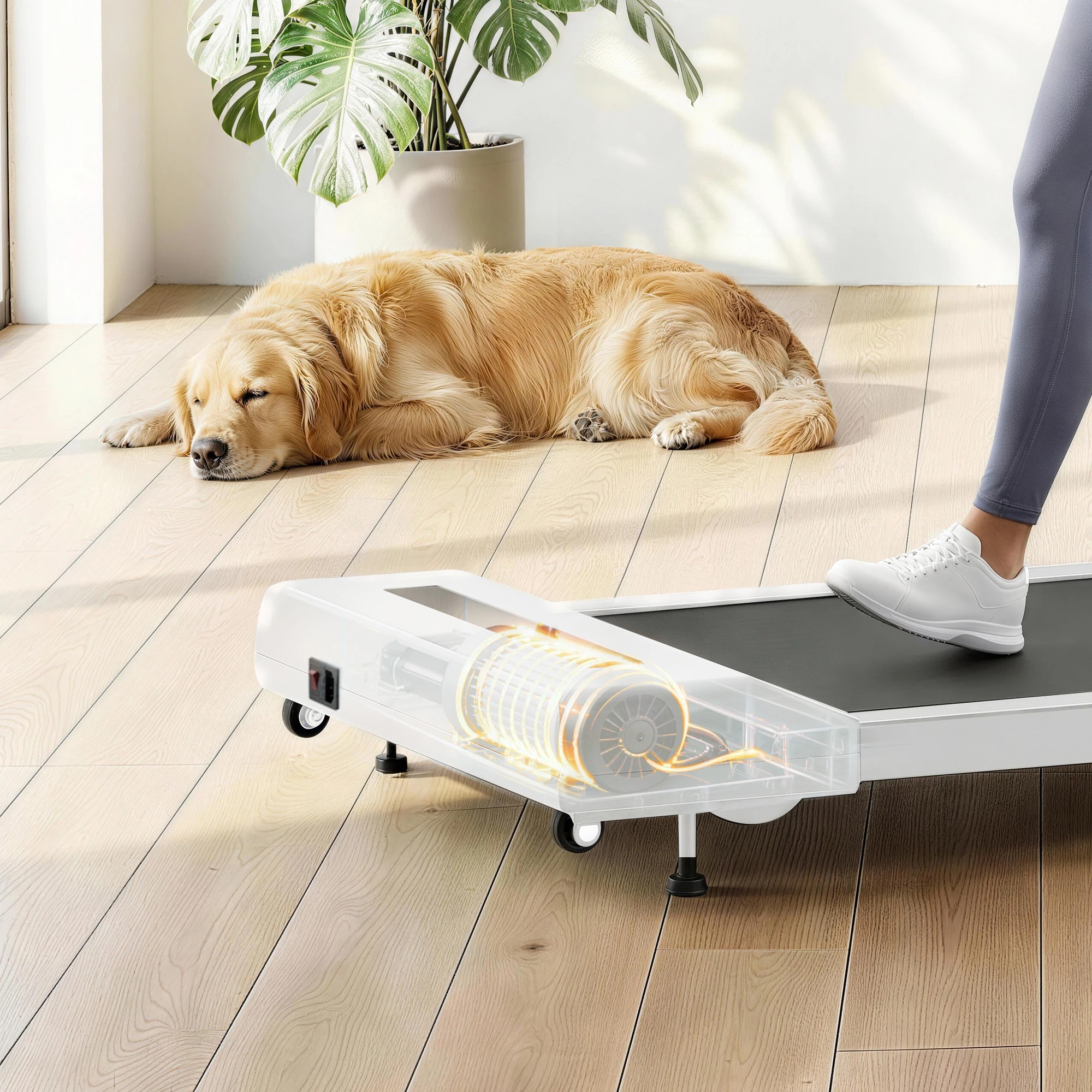 8 Everfit 3 in 1 Treadmill Electric Walking Pad Incline Under Desk Home Gym 380mm - White, 8 of 10