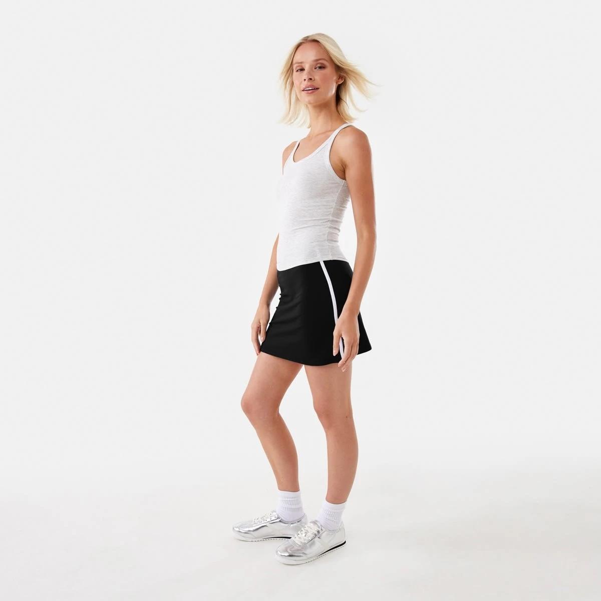 3 Side Stripe Mini Skirt Black, 3 of 5