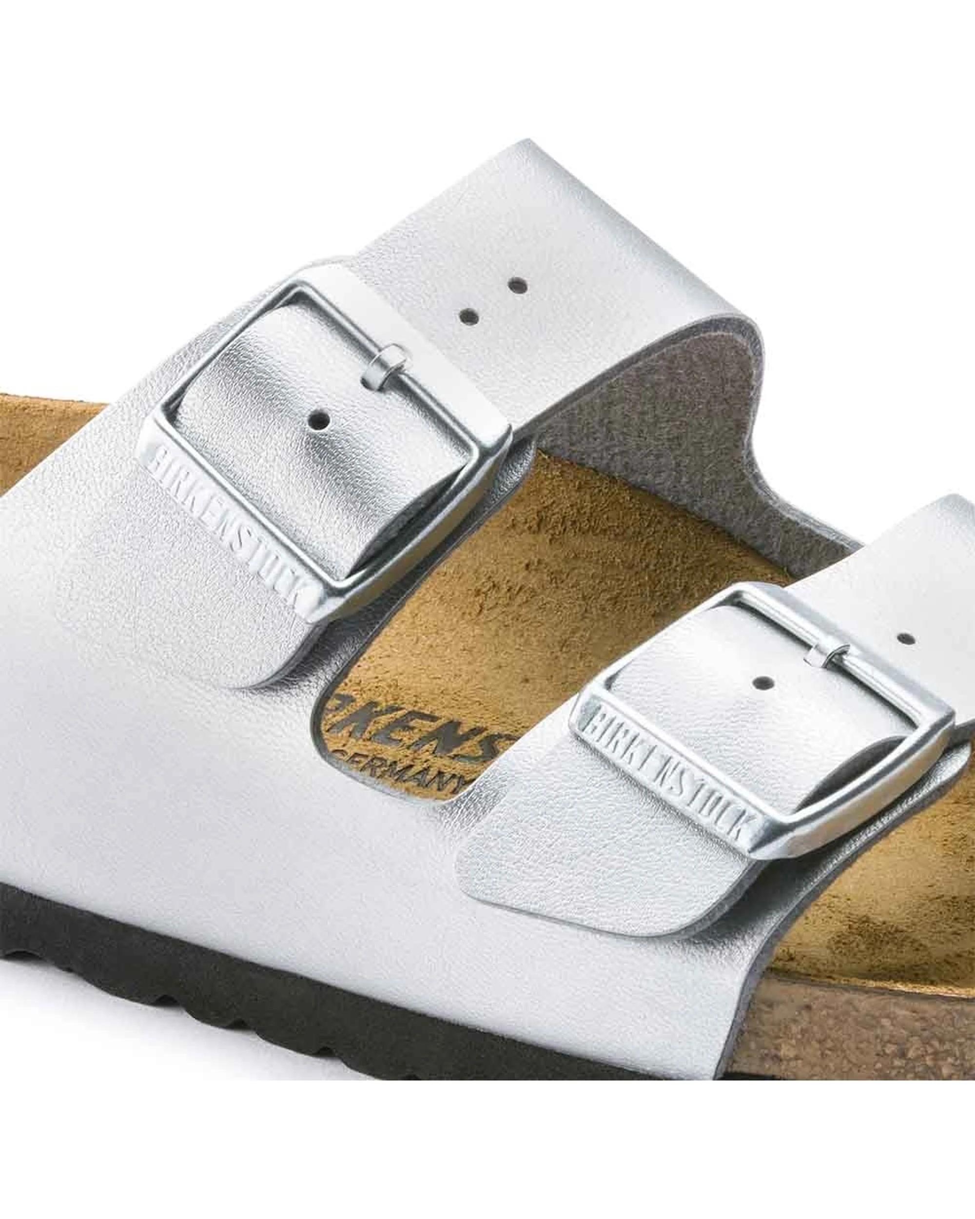 5 Birkenstock Arizona Birko-Flor Sandals Narrow Width SILVER, 5 of 6