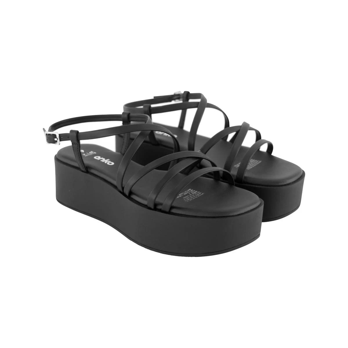 2 Strappy Flatform Heels Black, 2 of 5