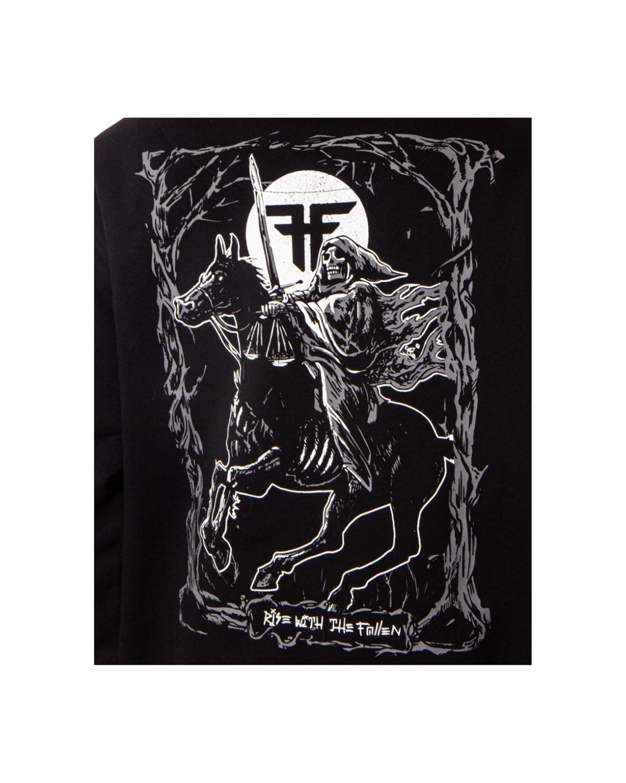 2 Fallen Footwear Mens Dark Horse Tarot Hoodie Cotton Polyester Blend BLK/WH, 2 of 7