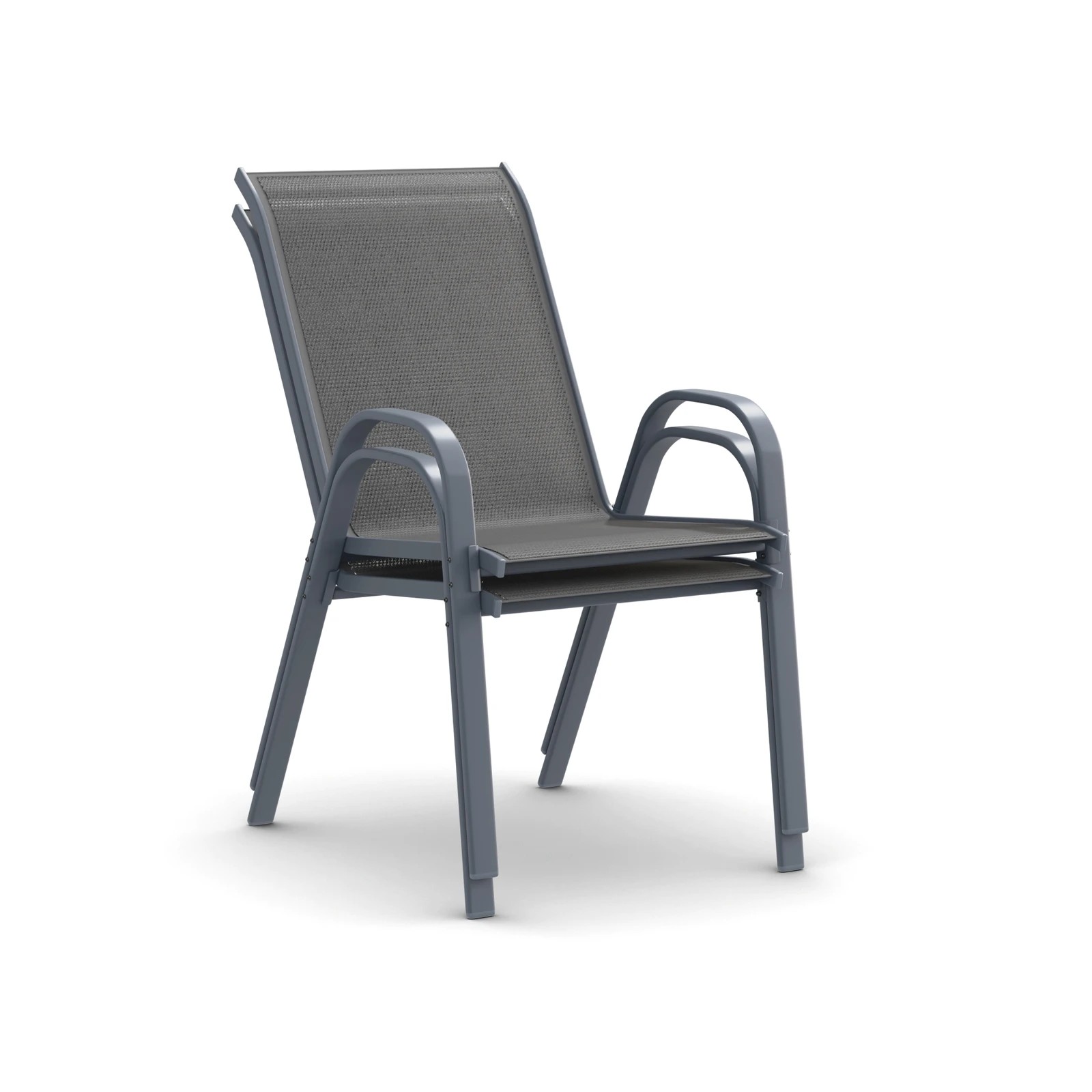 7 Alfordson 2x Outdoor Lounge Chairs Patio Dining Furniture Garden Stackable - Grey, 7 of 10