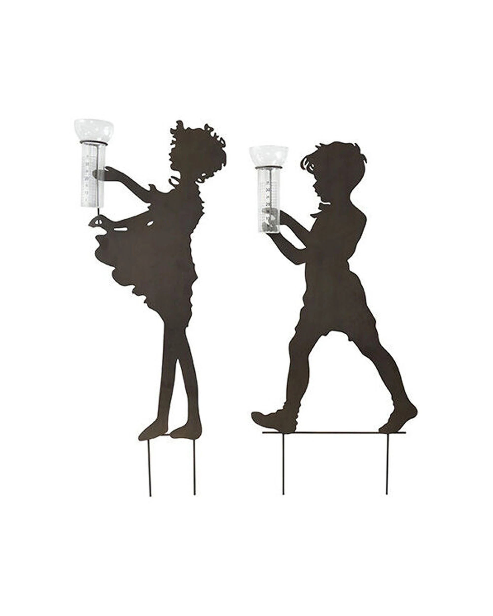 3 Alfresco Large Powder Coated Steel Boy Girl with Rain Gauge - Multi, 3 of 5